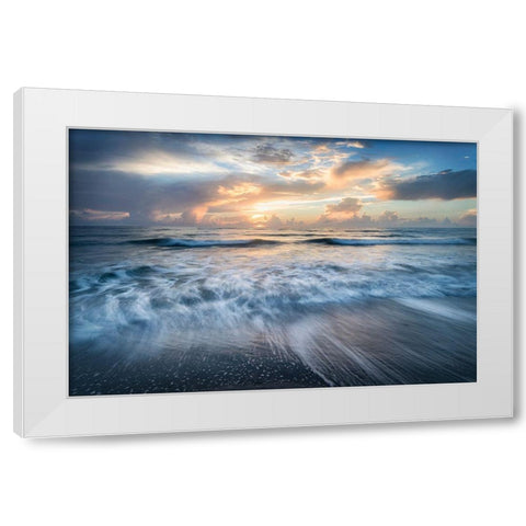 Crystal Blue White Modern Wood Framed Art Print by Head, Danny