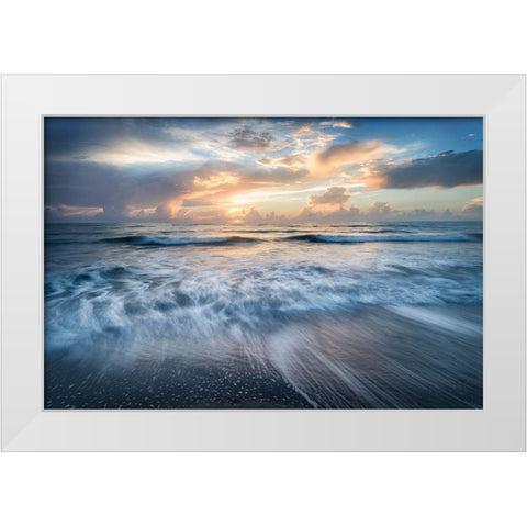 Crystal Blue White Modern Wood Framed Art Print by Head, Danny