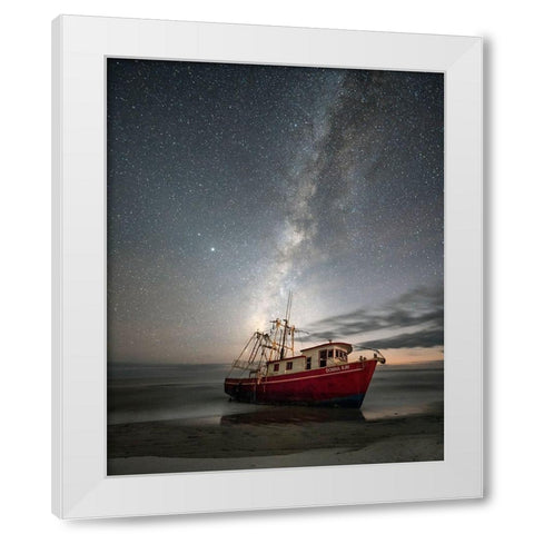 Settled In White Modern Wood Framed Art Print by Head, Danny