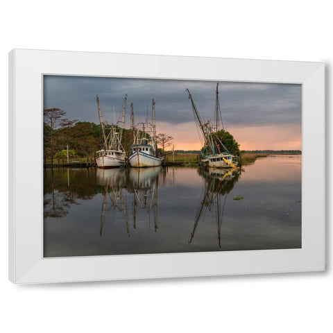 Still Harbor II White Modern Wood Framed Art Print by Head, Danny