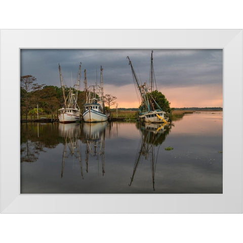 Still Harbor II White Modern Wood Framed Art Print by Head, Danny