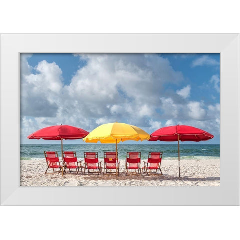 Seating For Six II White Modern Wood Framed Art Print by Head, Danny