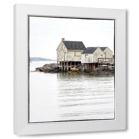 Maine Postcard White Modern Wood Framed Art Print by Head, Danny