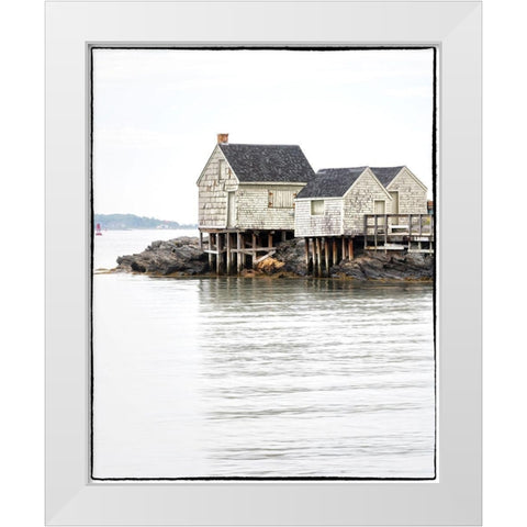 Maine Postcard White Modern Wood Framed Art Print by Head, Danny