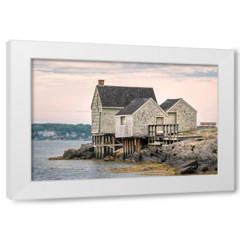 Vintage Maine White Modern Wood Framed Art Print by Head, Danny