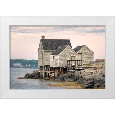 Vintage Maine White Modern Wood Framed Art Print by Head, Danny