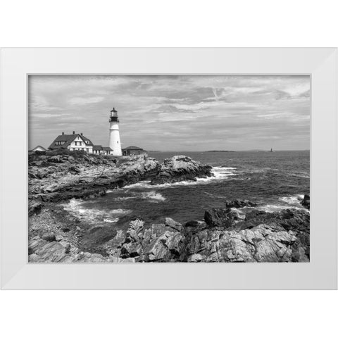 Portland Head White Modern Wood Framed Art Print by Head, Danny