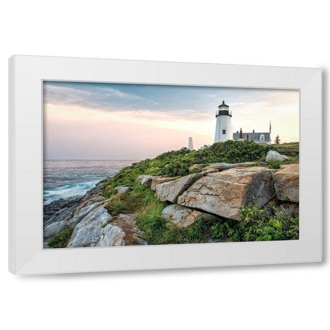 Rocky Shores White Modern Wood Framed Art Print by Head, Danny