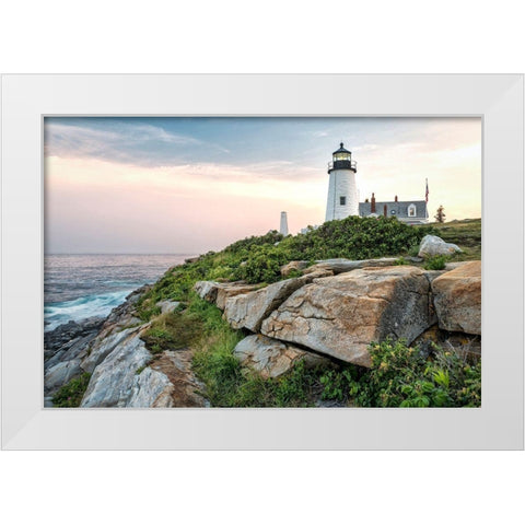 Rocky Shores White Modern Wood Framed Art Print by Head, Danny