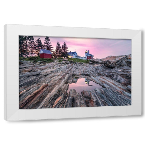 Reflecting Pemaquid White Modern Wood Framed Art Print by Head, Danny