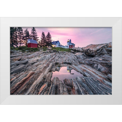 Reflecting Pemaquid White Modern Wood Framed Art Print by Head, Danny