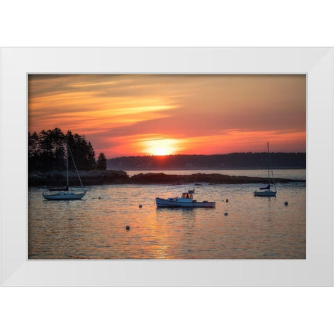 New Dawn White Modern Wood Framed Art Print by Head, Danny