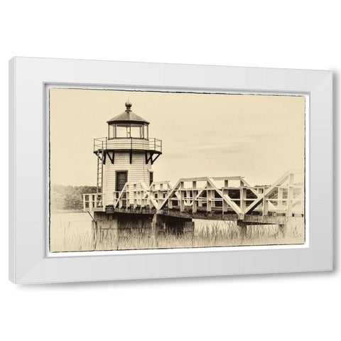 Lighthouse Postcard IV White Modern Wood Framed Art Print by Head, Danny