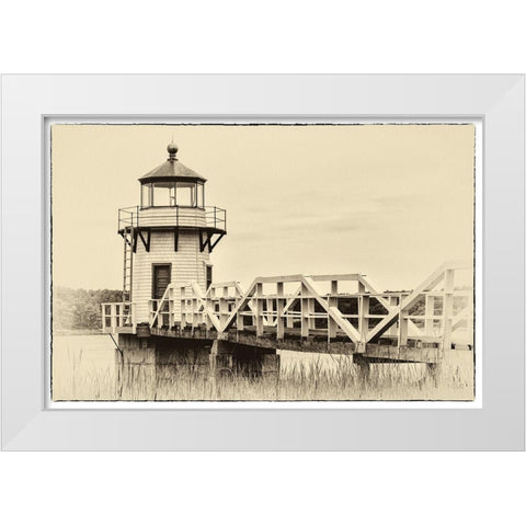 Lighthouse Postcard IV White Modern Wood Framed Art Print by Head, Danny