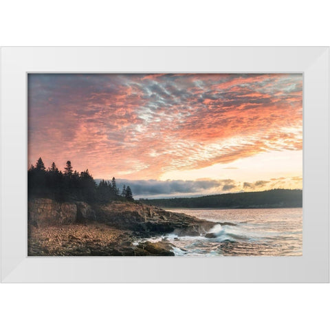 Coastal Sunrise I White Modern Wood Framed Art Print by Head, Danny