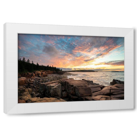 Coastal Sunrise II White Modern Wood Framed Art Print by Head, Danny
