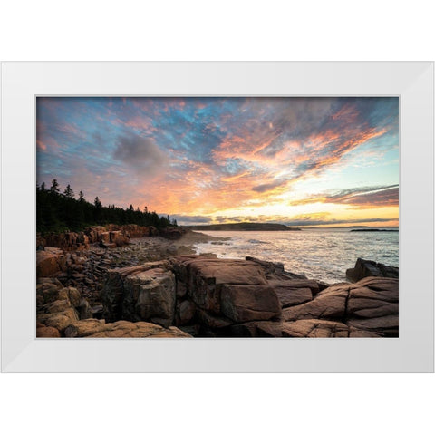 Coastal Sunrise II White Modern Wood Framed Art Print by Head, Danny
