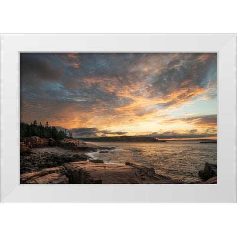 Coastal Sunrise III White Modern Wood Framed Art Print by Head, Danny