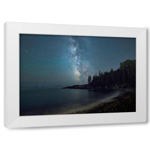 Acadia Sky II White Modern Wood Framed Art Print by Head, Danny