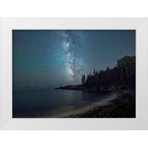 Acadia Sky II White Modern Wood Framed Art Print by Head, Danny