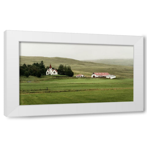 Highland Farm White Modern Wood Framed Art Print by Head, Danny