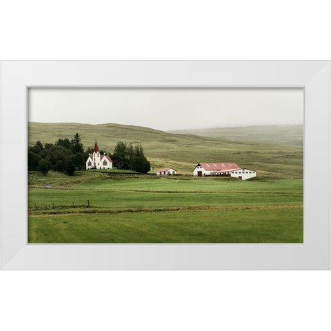 Highland Farm White Modern Wood Framed Art Print by Head, Danny