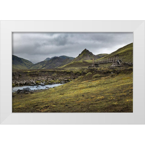 Hikers Bridge I White Modern Wood Framed Art Print by Head, Danny