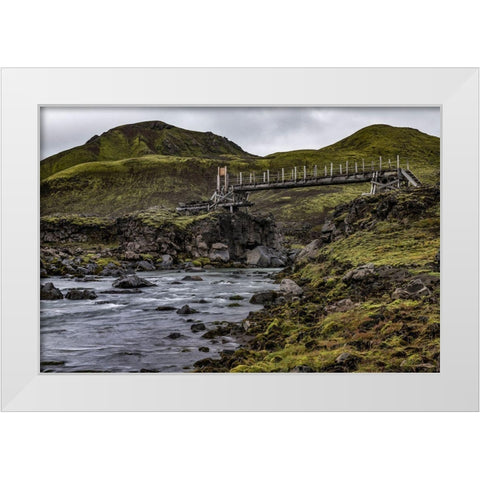 Hikers Bridge II White Modern Wood Framed Art Print by Head, Danny