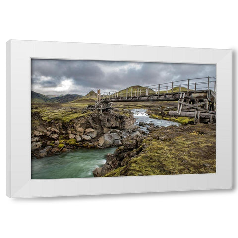 Hikers Bridge III White Modern Wood Framed Art Print by Head, Danny