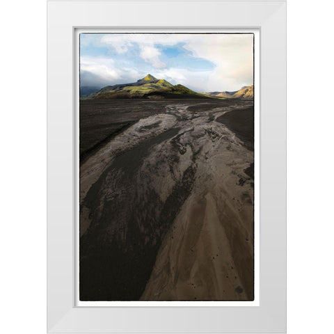 Stream Patterns I White Modern Wood Framed Art Print by Head, Danny