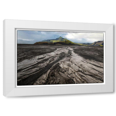 Stream Patterns II White Modern Wood Framed Art Print by Head, Danny