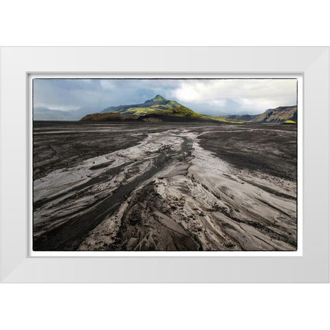Stream Patterns II White Modern Wood Framed Art Print by Head, Danny