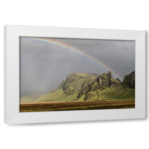 Mountain Rainbow White Modern Wood Framed Art Print by Head, Danny