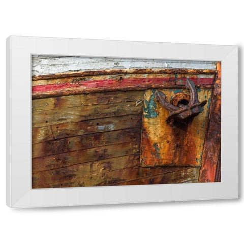 Rusty Anchor White Modern Wood Framed Art Print by Head, Danny
