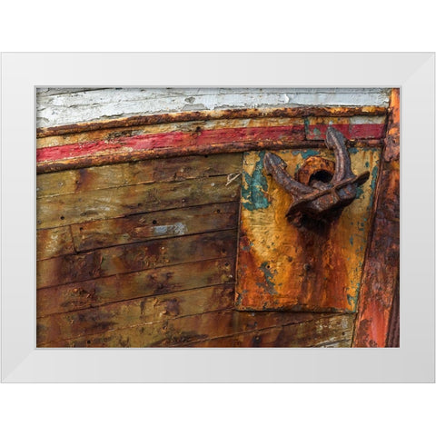 Rusty Anchor White Modern Wood Framed Art Print by Head, Danny