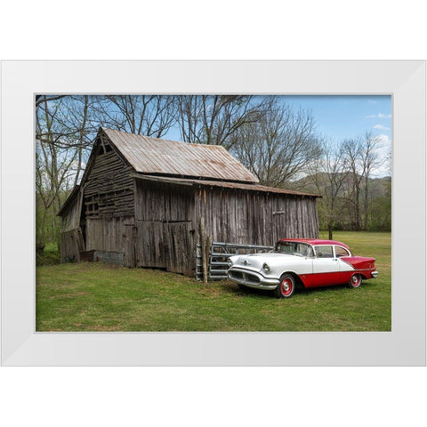 Red and White White Modern Wood Framed Art Print by Head, Danny