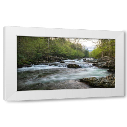Aqua White Modern Wood Framed Art Print by Head, Danny