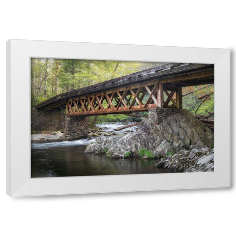 Rusty Bridge White Modern Wood Framed Art Print by Head, Danny