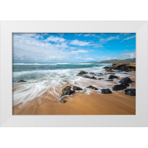Silky Retreat White Modern Wood Framed Art Print by Head, Danny