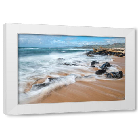 Rushing Back White Modern Wood Framed Art Print by Head, Danny