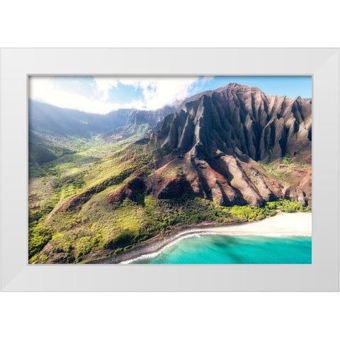 Northshore I White Modern Wood Framed Art Print by Head, Danny