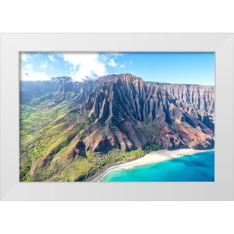 Northshore III White Modern Wood Framed Art Print by Head, Danny