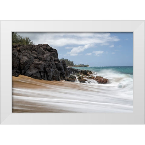 Silky Surf I White Modern Wood Framed Art Print by Head, Danny