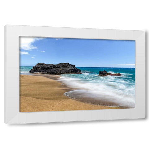 Silky Surf III White Modern Wood Framed Art Print by Head, Danny