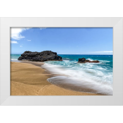Silky Surf III White Modern Wood Framed Art Print by Head, Danny
