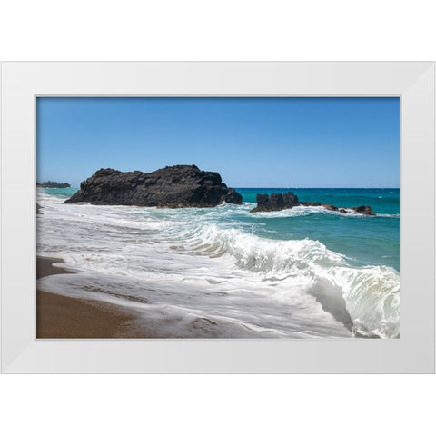 Beaking Surf I White Modern Wood Framed Art Print by Head, Danny