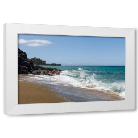 Breaking Surf V White Modern Wood Framed Art Print by Head, Danny