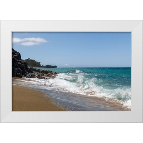Breaking Surf V White Modern Wood Framed Art Print by Head, Danny