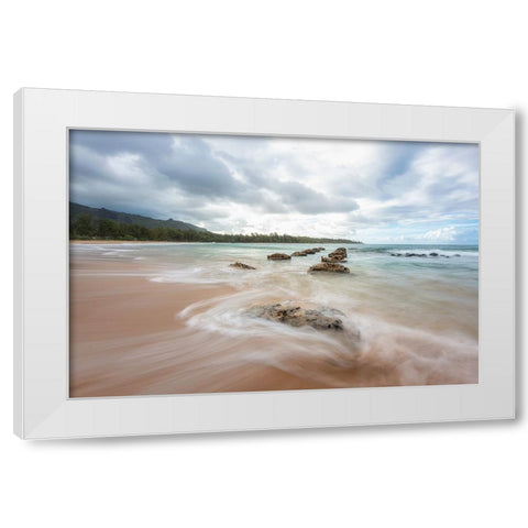 Anahola I White Modern Wood Framed Art Print by Head, Danny