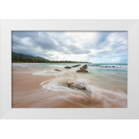 Anahola I White Modern Wood Framed Art Print by Head, Danny